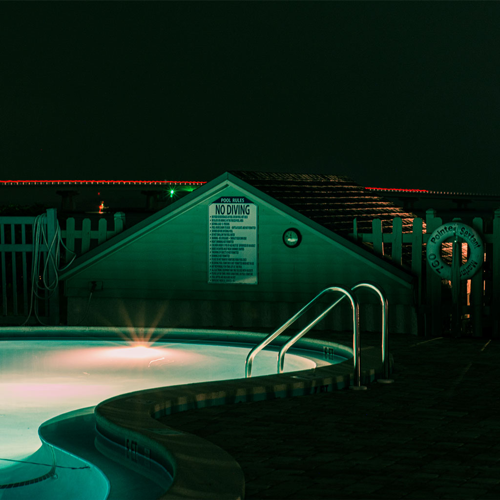 Long exposure of a pool at night.